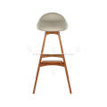 Faux leather and cotton line bar stool